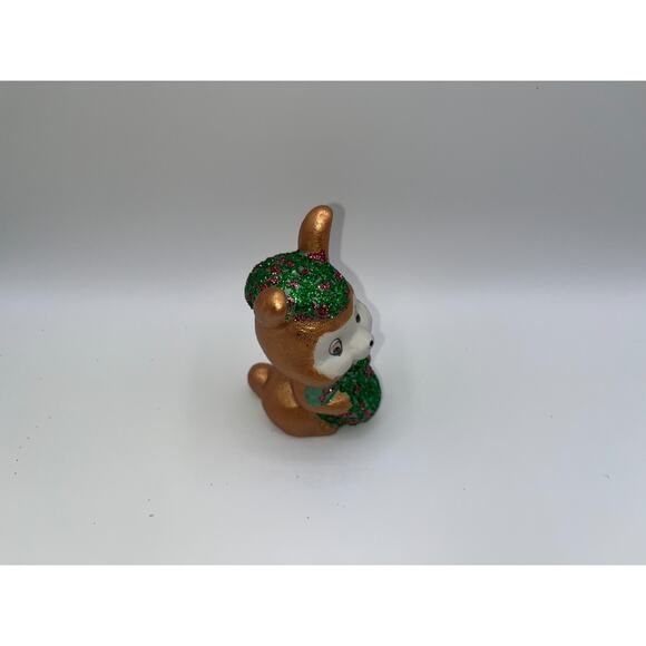 Vintage Ceramic Scottish Bunny Rabbit Playing Bagpipes Red Green Hat Rare OOAK - Picture 7 of 16